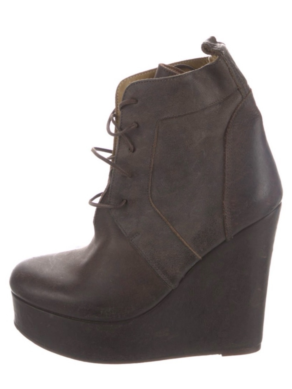 Billy Reid Brown platform Ankle Boots - Lace-Up - Picture 2 of 7